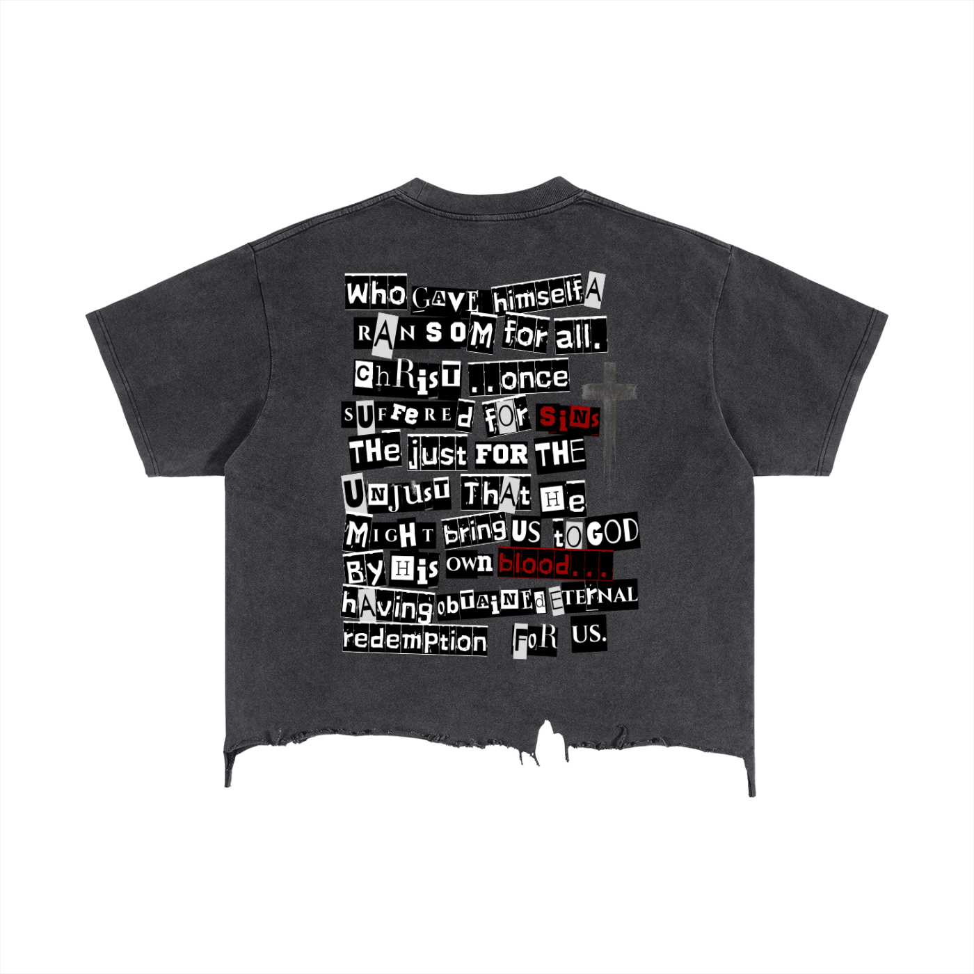 RANSOM Boxy Distressed Hem T-Shirt | Faith-Based Streetwear Tee