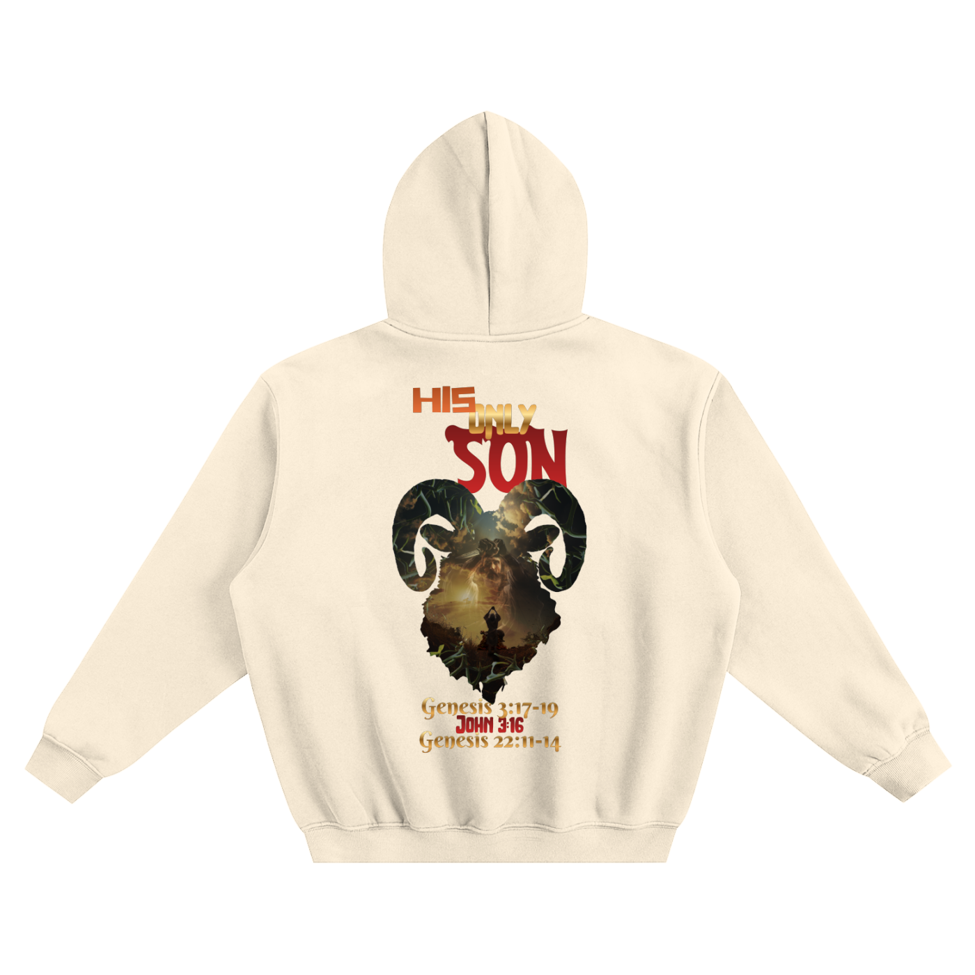 HIS only SON Fleeced Boxy Hoodie | Christian Graphic Streetwear Hoodie
