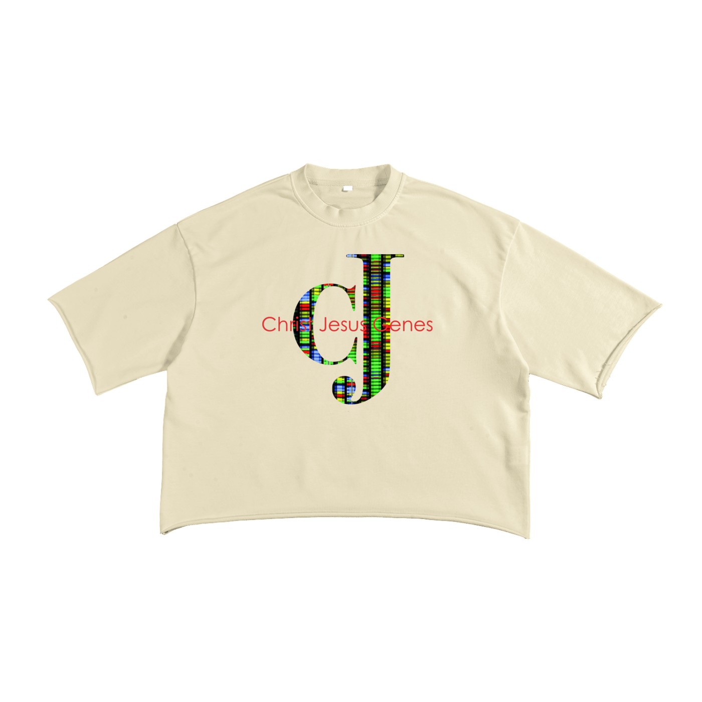 Christ Jesus Genes Multi Raw Edge T-Shirt | Christian Streetwear Graphic Tee