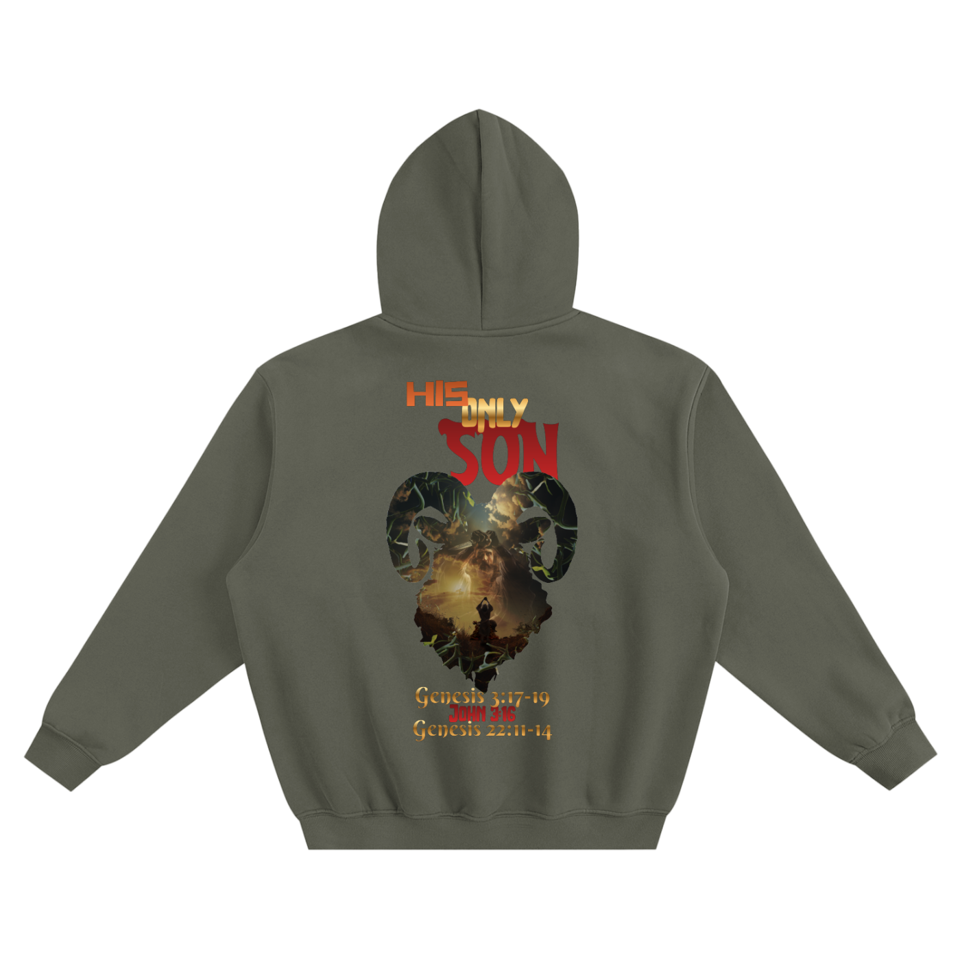 HIS only SON Fleeced Boxy Hoodie | Christian Graphic Streetwear Hoodie