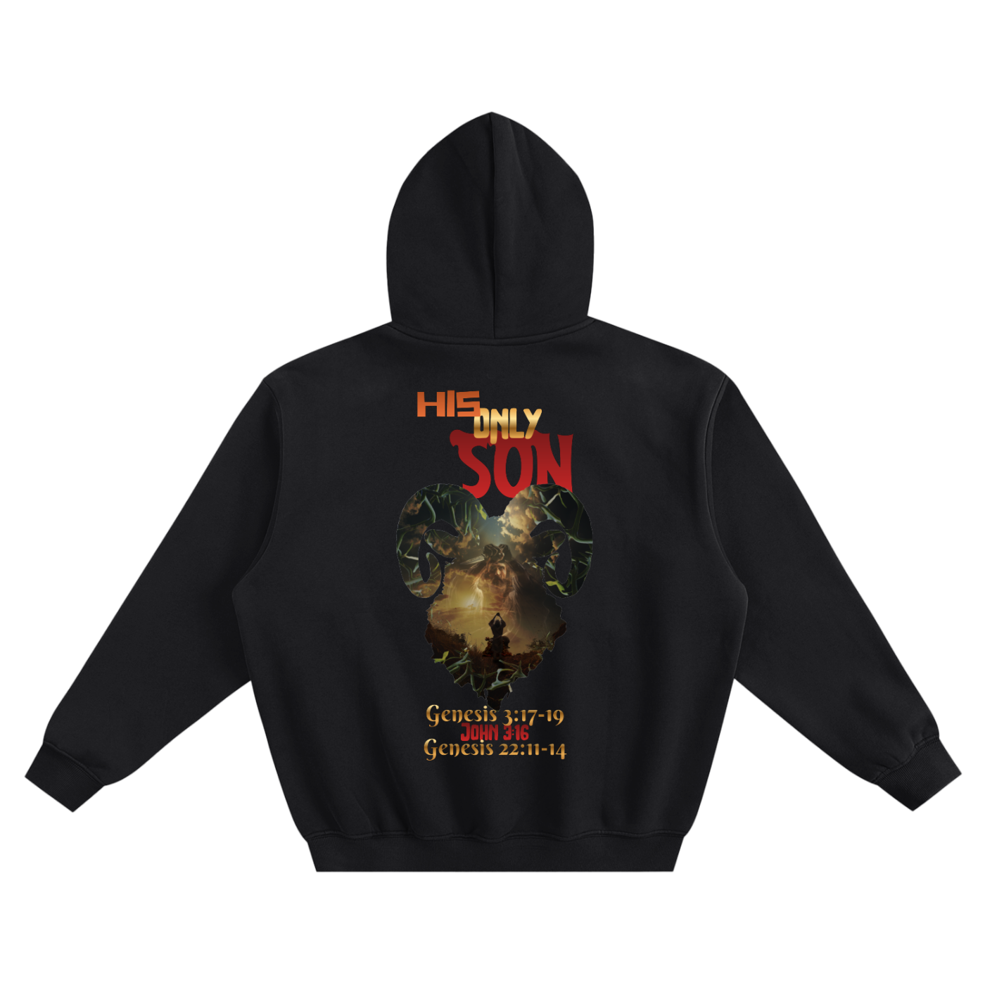 HIS only SON Fleeced Boxy Hoodie | Christian Graphic Streetwear Hoodie