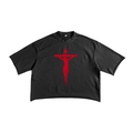 The Cross Raw Edge T-Shirt | Faith-Based Streetwear Tee