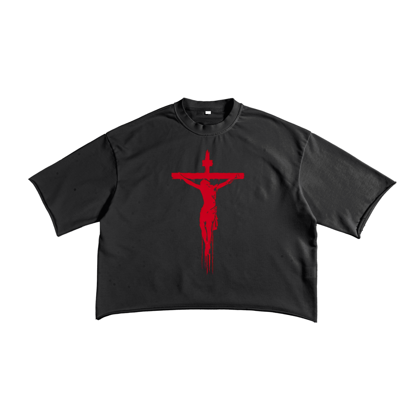 The Cross Raw Edge T-Shirt | Faith-Based Streetwear Tee