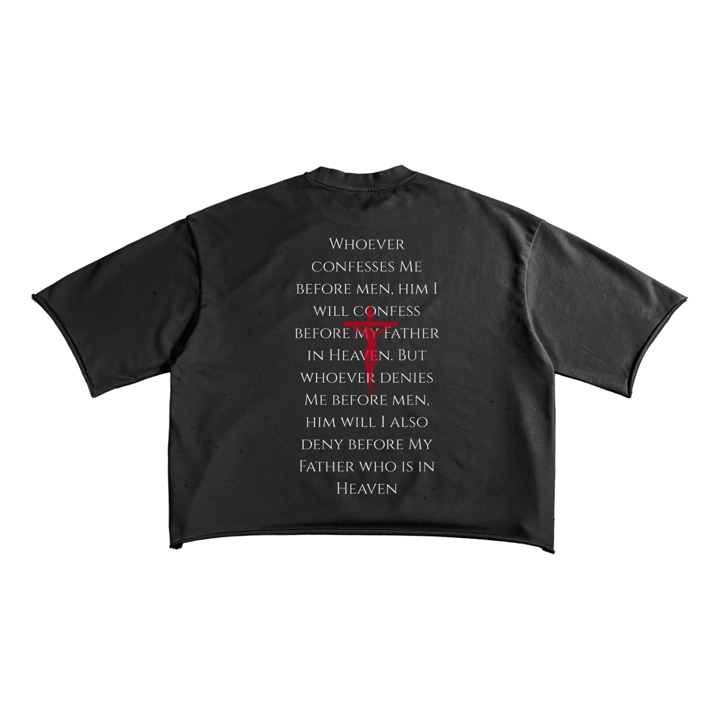 The Cross Raw Edge T-Shirt | Faith-Based Streetwear Tee