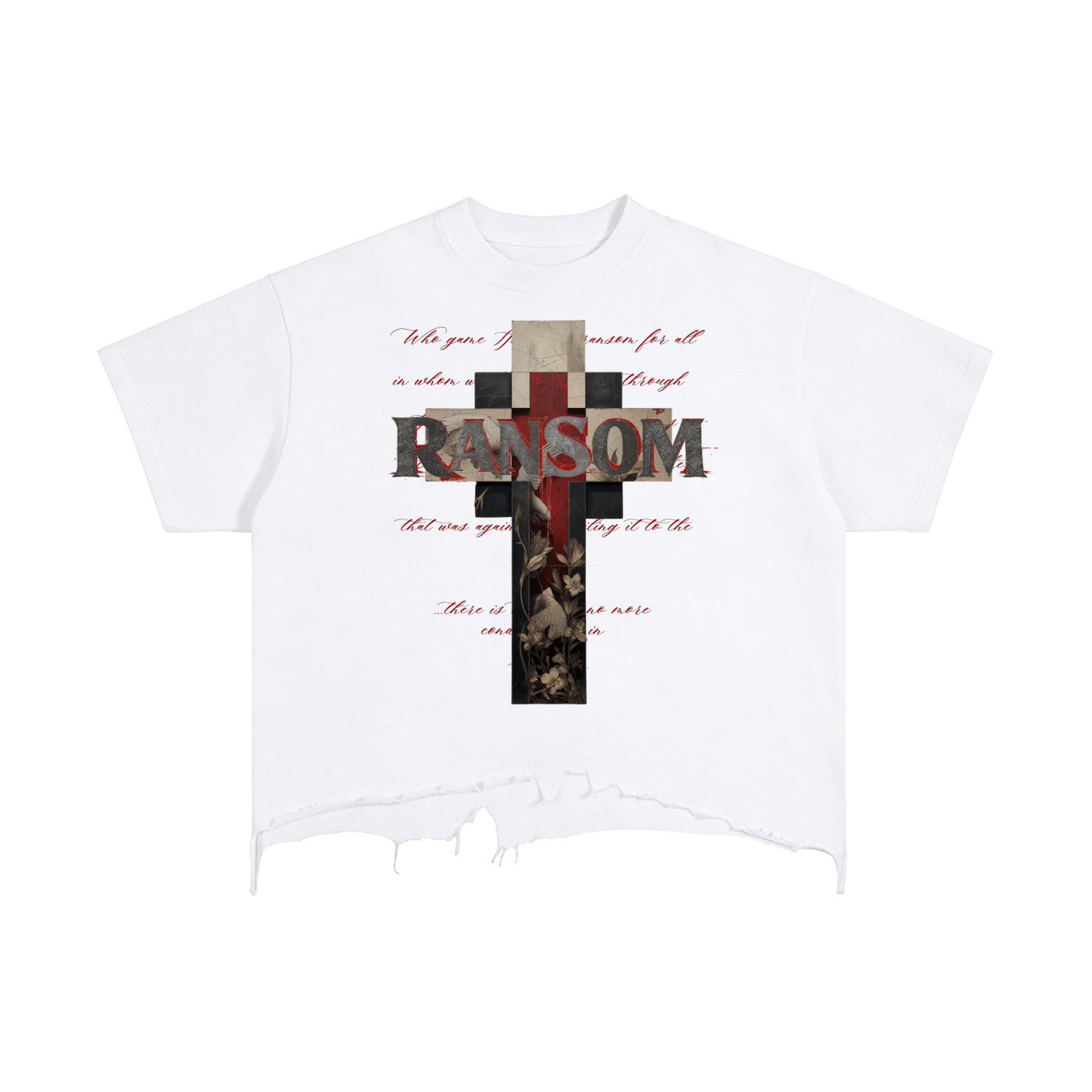 RANSOM (Passion) Boxy Distressed Hem T-Shirt | Christian Streetwear Graphic Tee