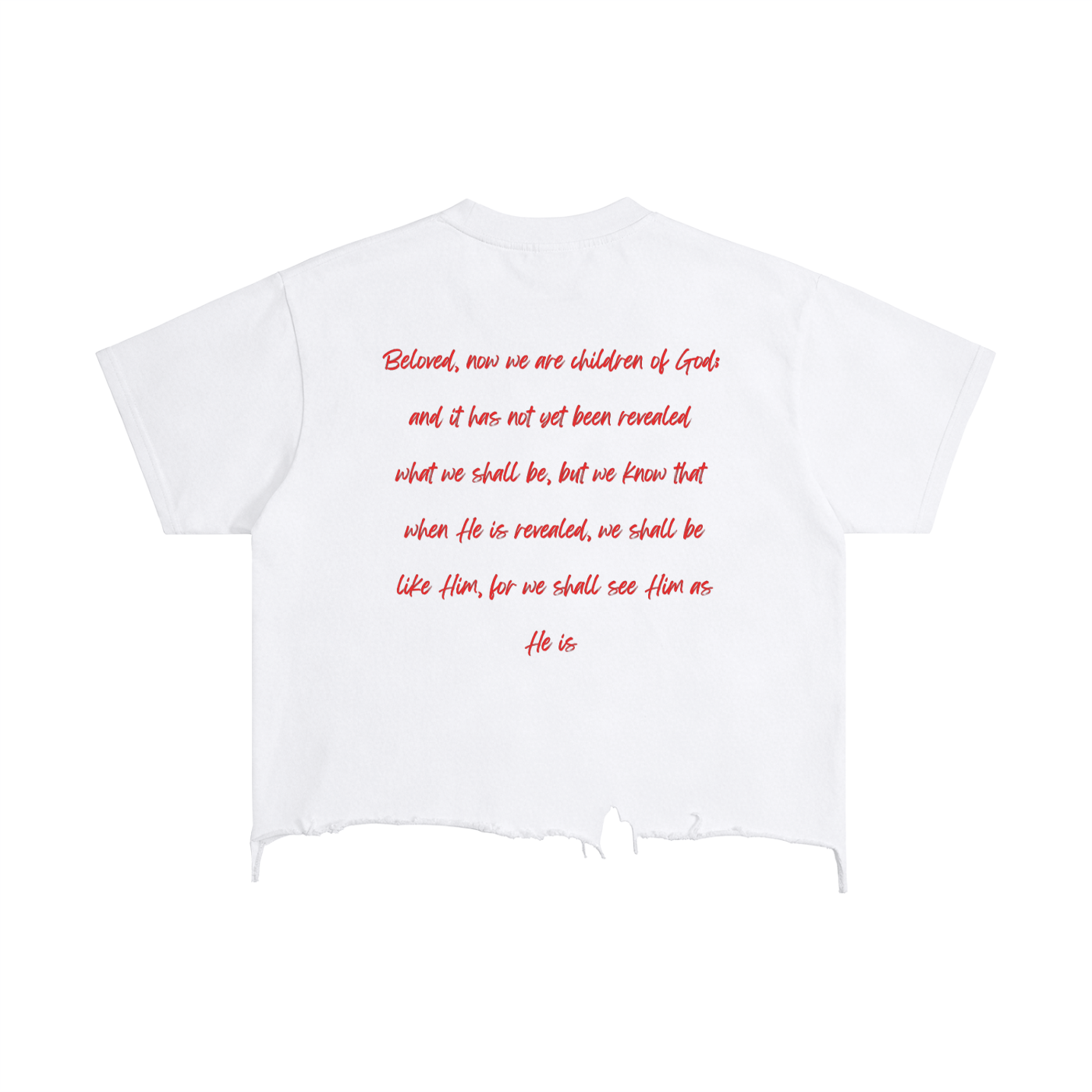 HE is Coming Boxy Distressed Hem T-Shirt | Christian Graphic Streetwear Tee