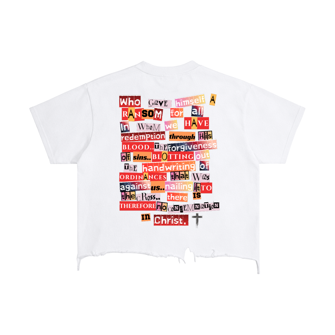 RANSOM (Multi) Boxy Distressed Hem T-Shirt | Christian Streetwear Graphic Tee