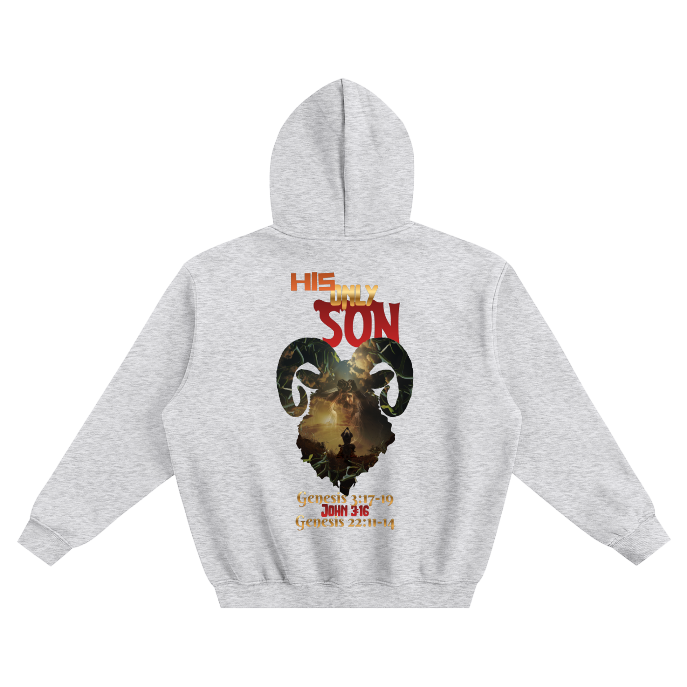 HIS only SON Fleeced Boxy Hoodie | Christian Graphic Streetwear Hoodie