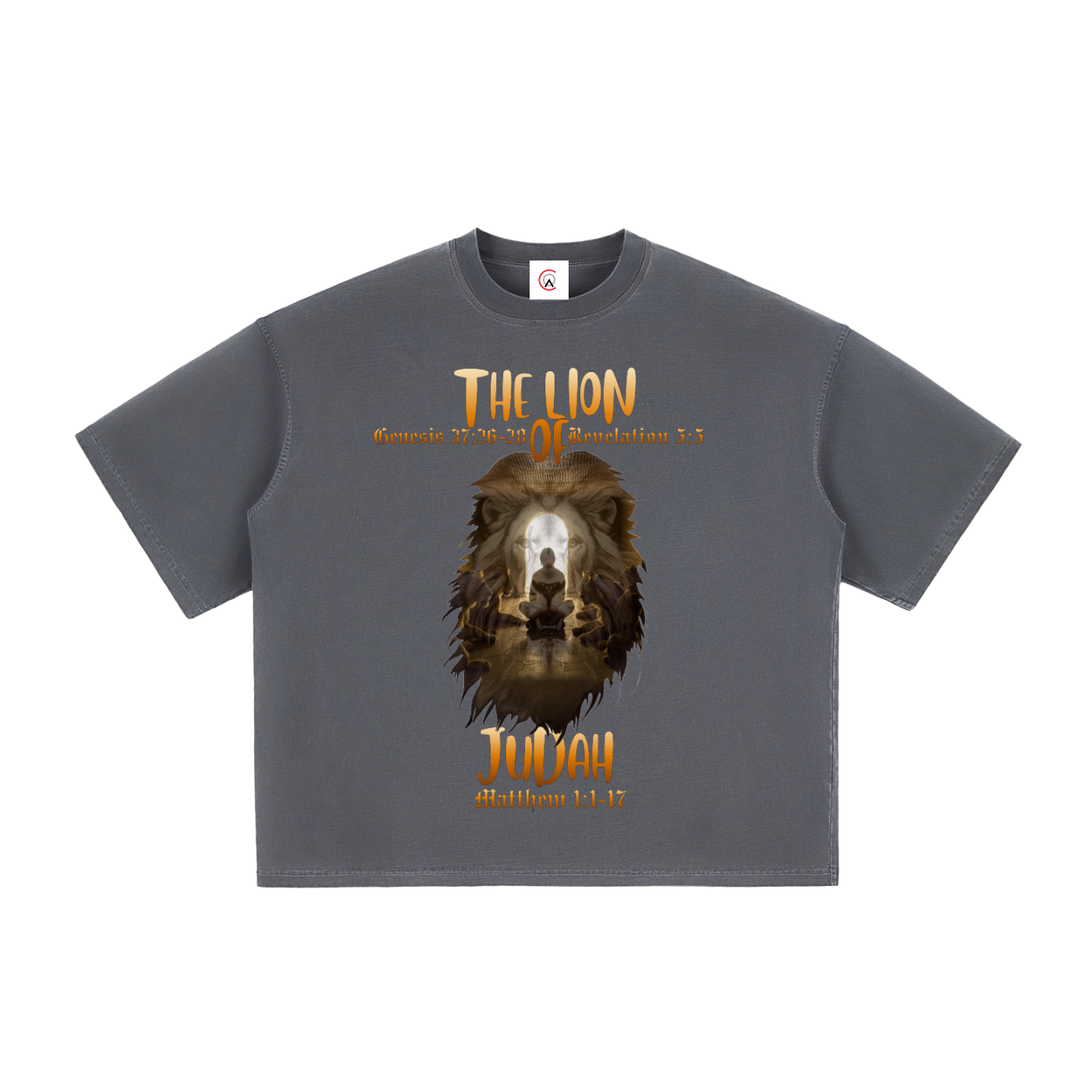 The Conqueror Vintage Washed Boxy T-Shirt | Faith-Based Streetwear Tee