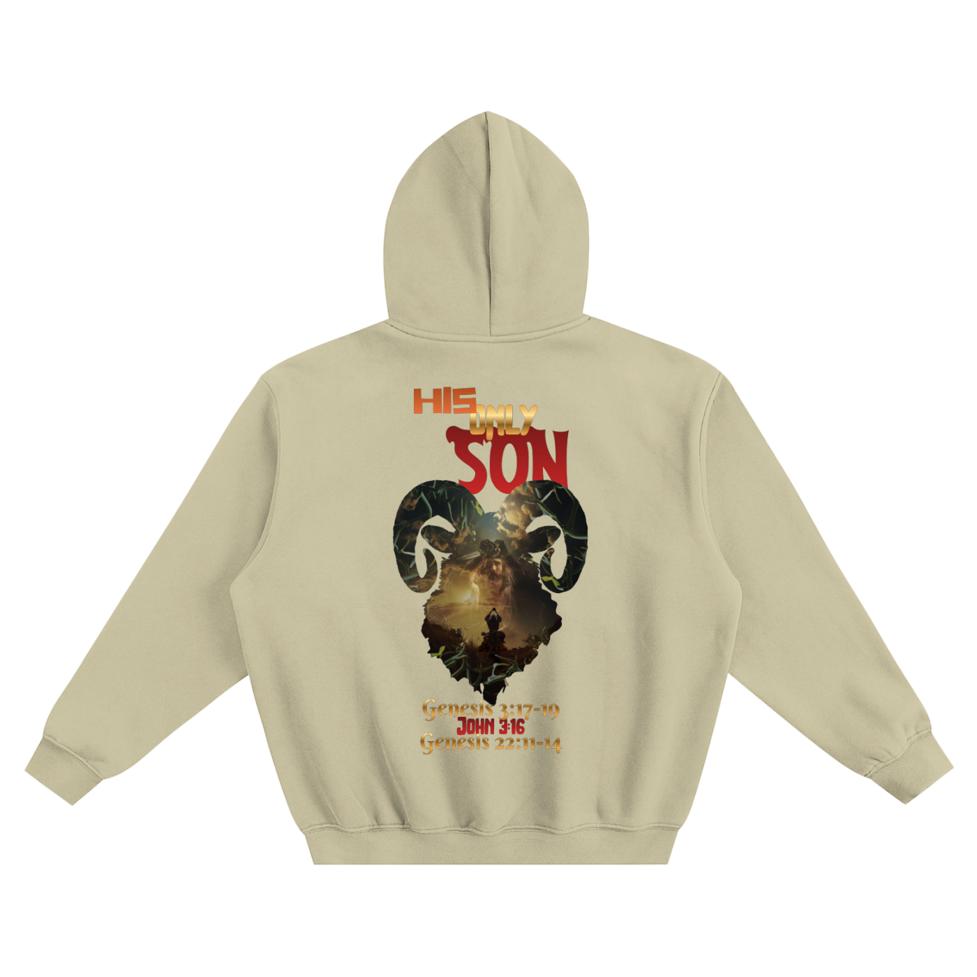 HIS only SON Fleeced Boxy Hoodie | Christian Graphic Streetwear Hoodie
