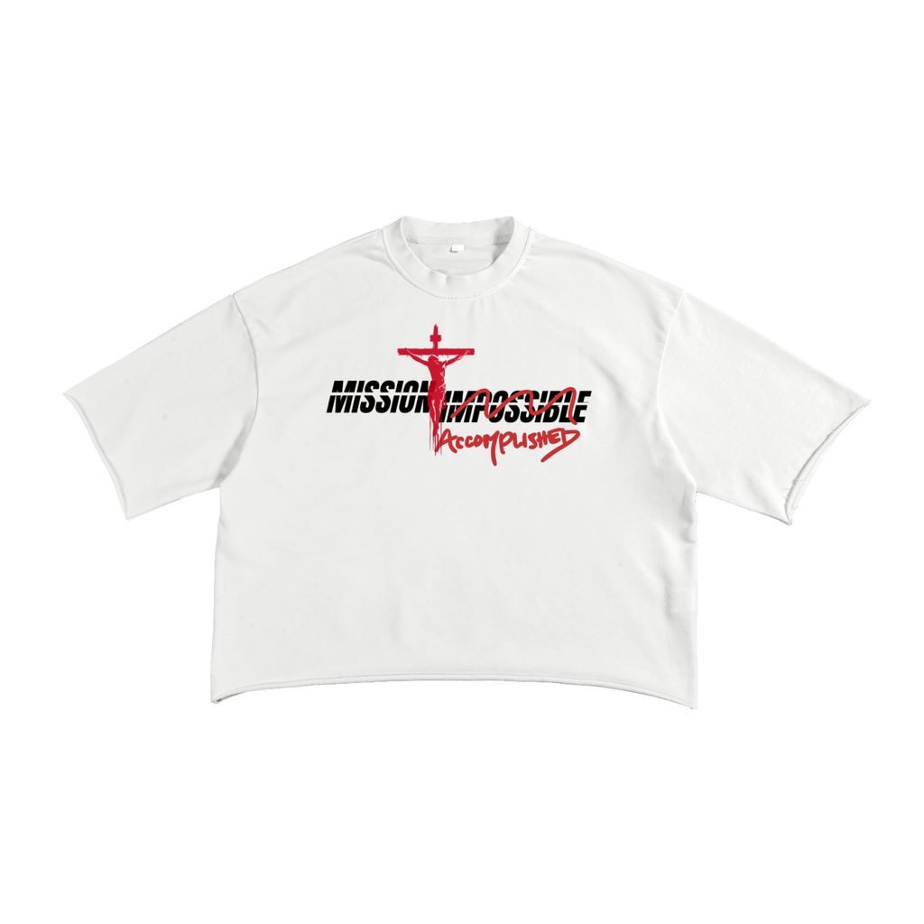 Mission Accomplished Raw Edge T-Shirt | Faith-Based Streetwear Tee