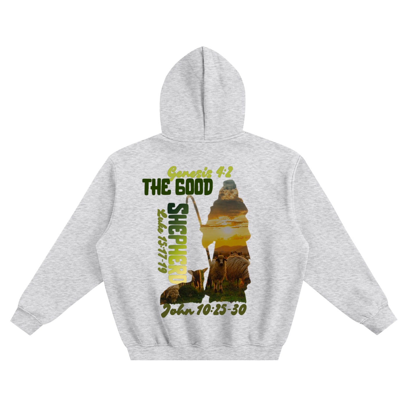 The Good Shepherd Fleeced Boxy Hoodie | Christian Graphic Streetwear Hoodie