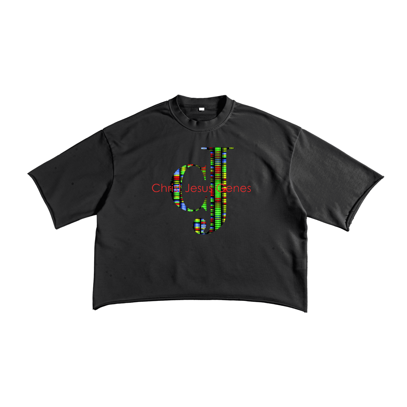 Christ Jesus Genes Multi Raw Edge T-Shirt | Christian Streetwear Graphic Tee