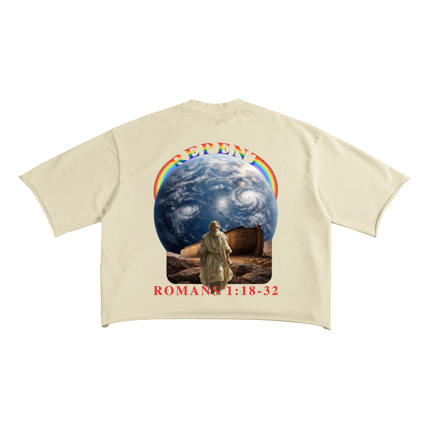 REPENT Noah Raw Edge T-Shirt | Christian Graphic Streetwear Tee