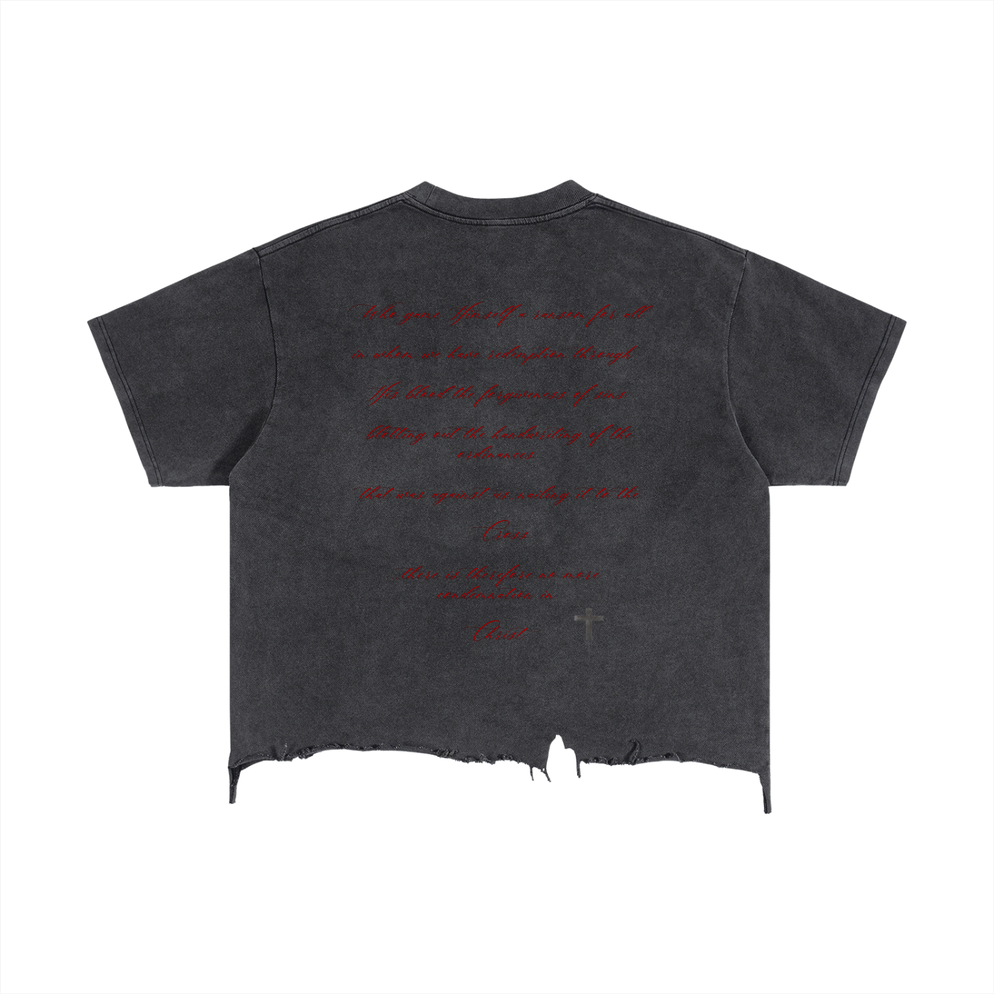 RANSOM (Passion) Boxy Distressed Hem T-Shirt | Christian Streetwear Graphic Tee