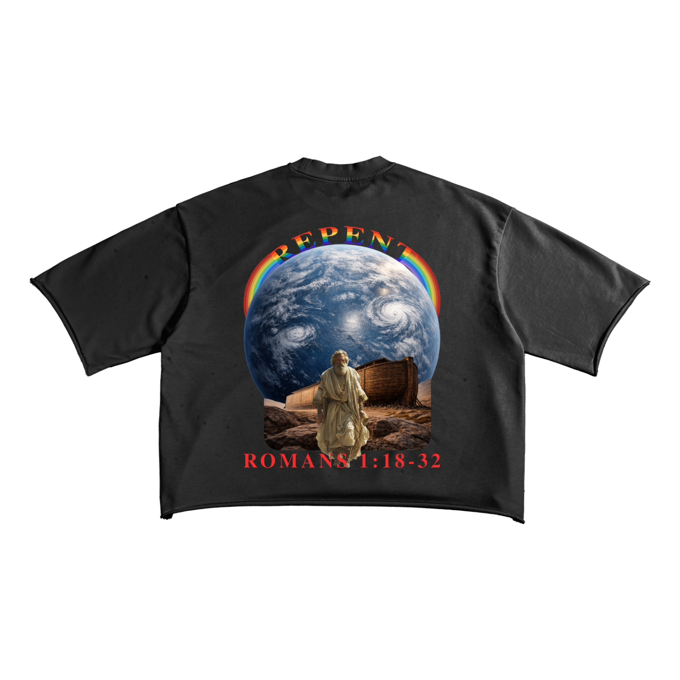 REPENT Noah Raw Edge T-Shirt | Christian Graphic Streetwear Tee